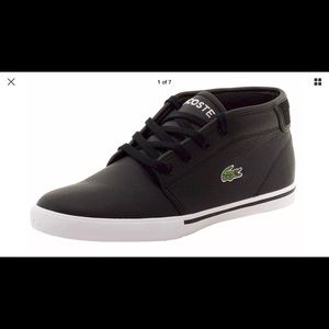 Lacoste MENS ampthill black leather chukka